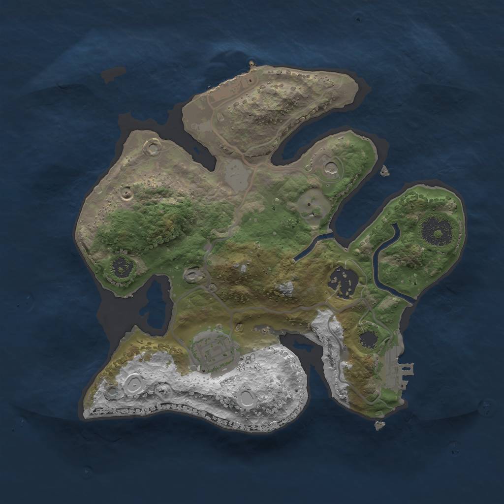 Rust Map: Procedural Map, Size: 2500, Seed: 36253191, 10 Monuments