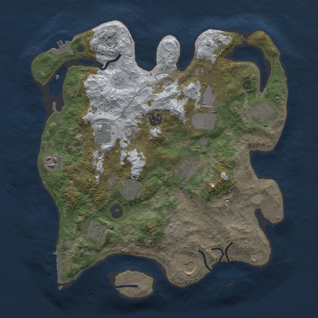 Rust Map: Procedural Map, Size: 3550, Seed: 253440, 19 Monuments