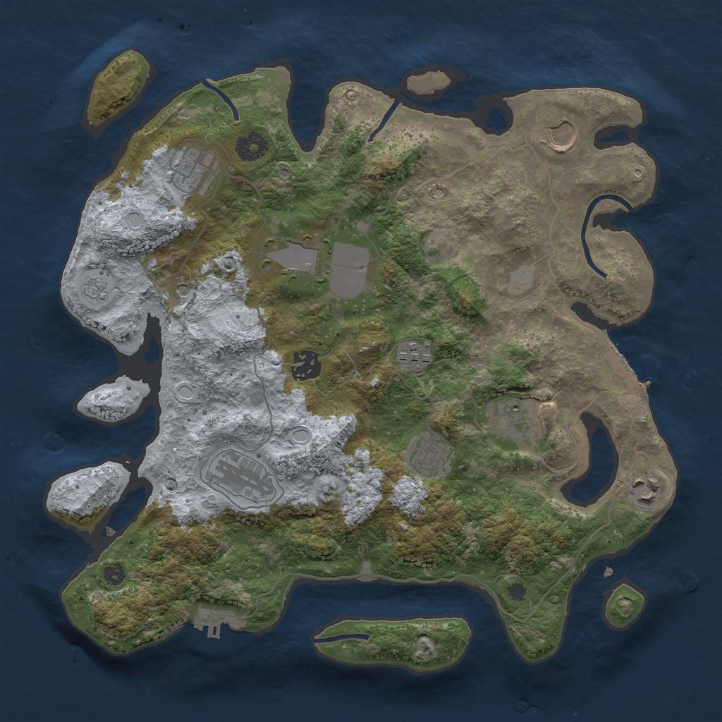 Rust Map: Procedural Map, Size: 3500, Seed: 209, 16 Monuments