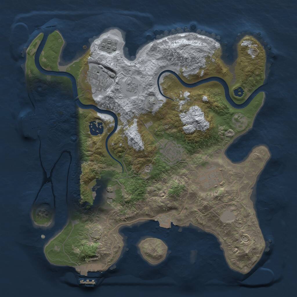 Rust Map: Procedural Map, Size: 3000, Seed: 792527, 12 Monuments