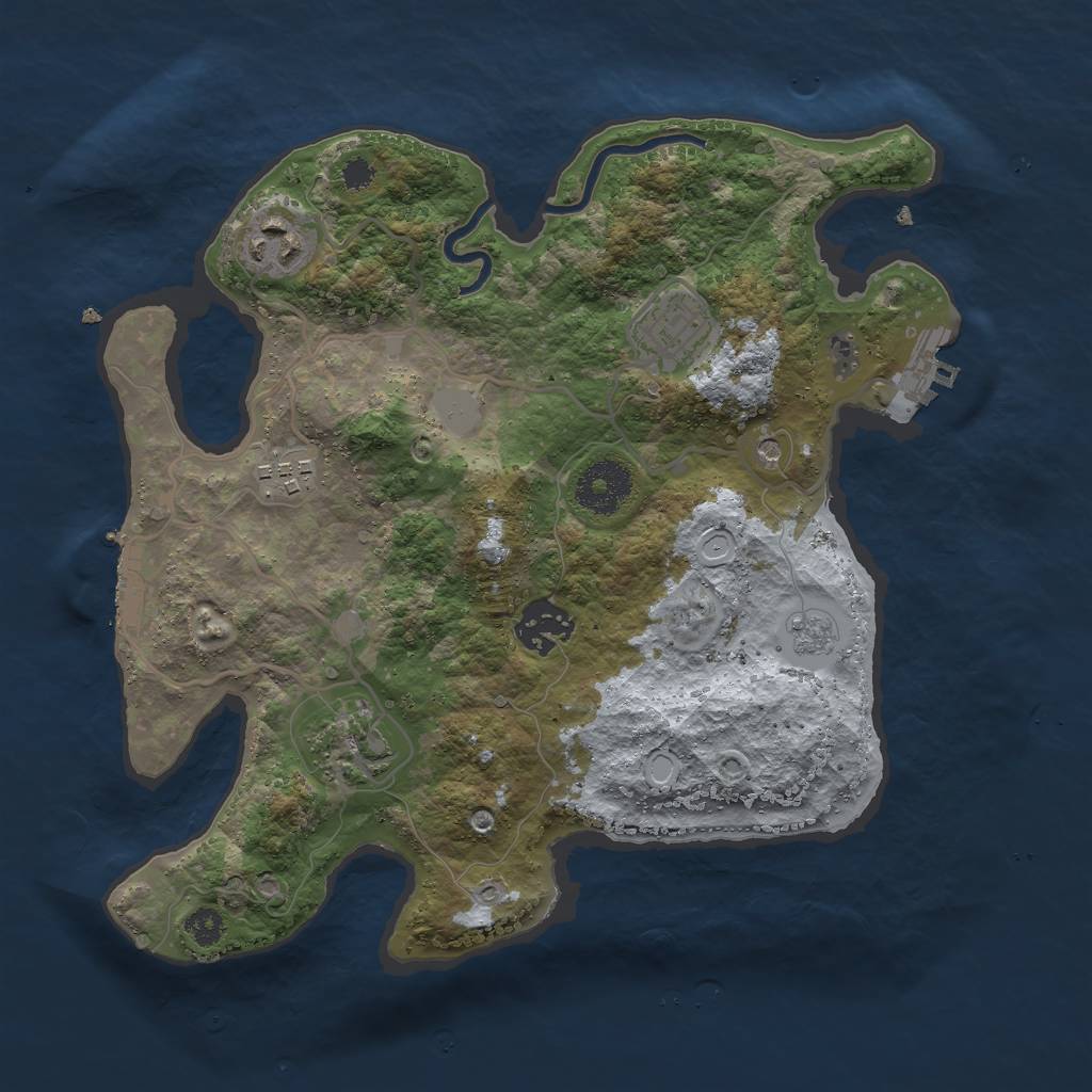 Rust Map: Procedural Map, Size: 3000, Seed: 48101137, 14 Monuments