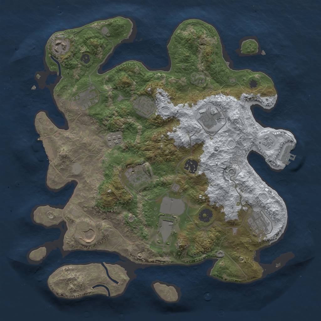 Rust Map: Procedural Map, Size: 3505, Seed: 17789, 19 Monuments