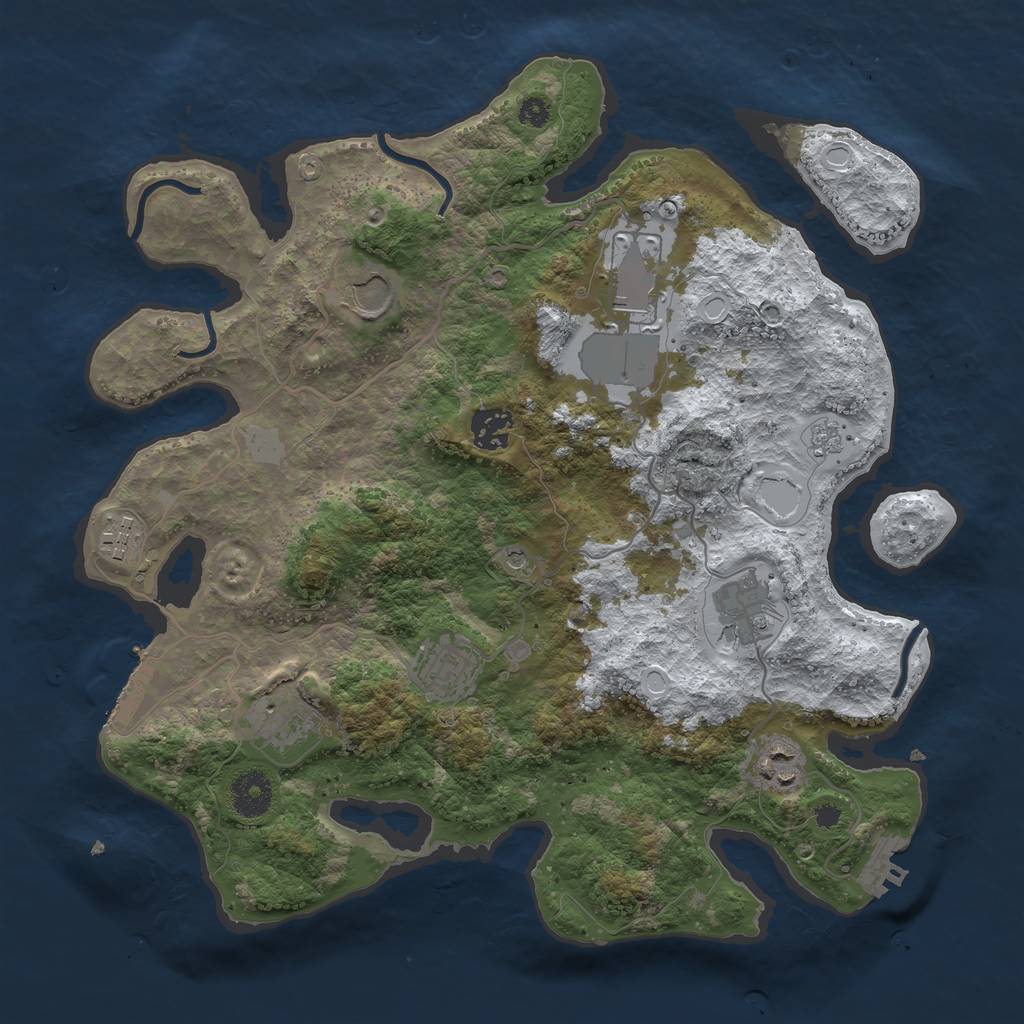 Rust Map: Procedural Map, Size: 3500, Seed: 29, 17 Monuments