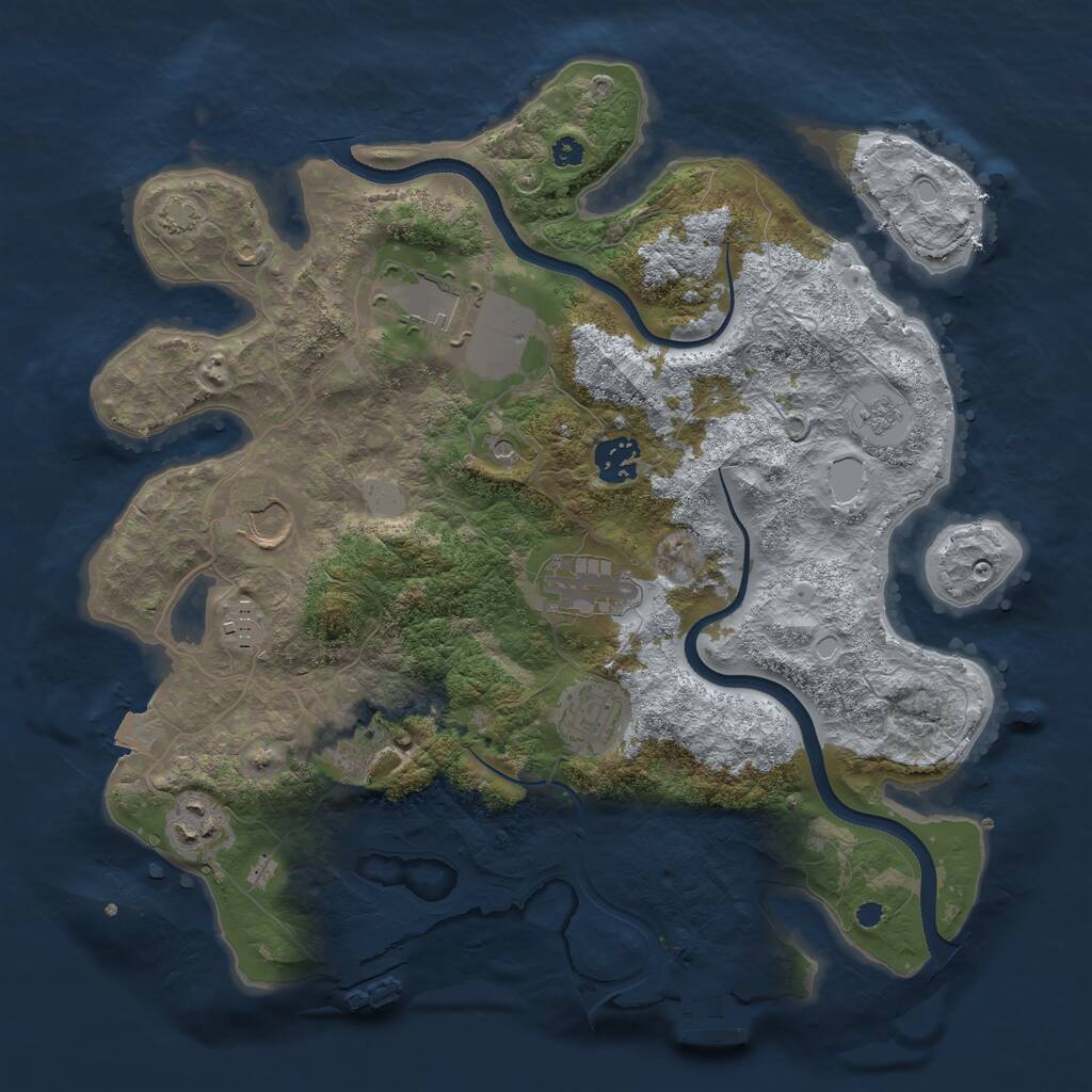 Rust Map: Procedural Map, Size: 3500, Seed: 29, 14 Monuments