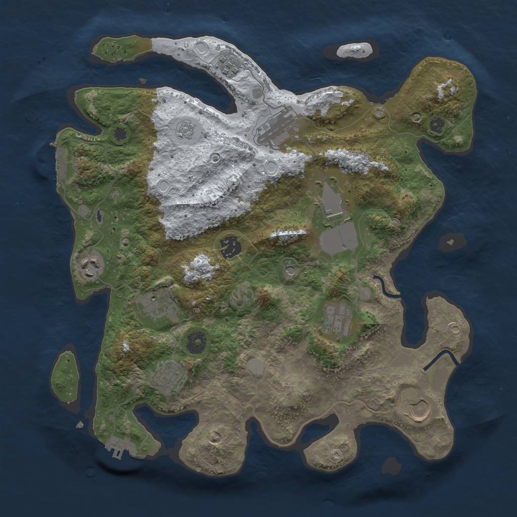 Rust Map: Procedural Map, Size: 3550, Seed: 337080, 18 Monuments