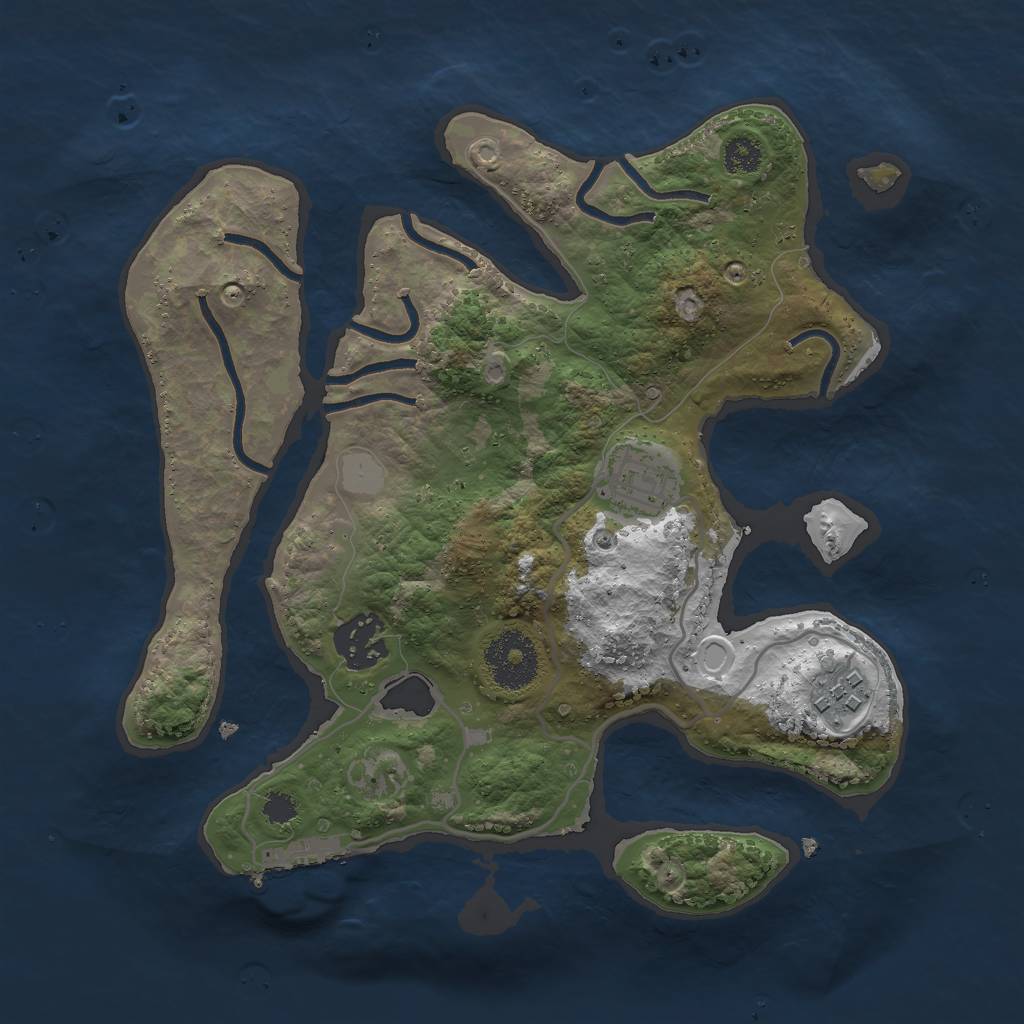 Rust Map: Procedural Map, Size: 2800, Seed: 758527186, 9 Monuments