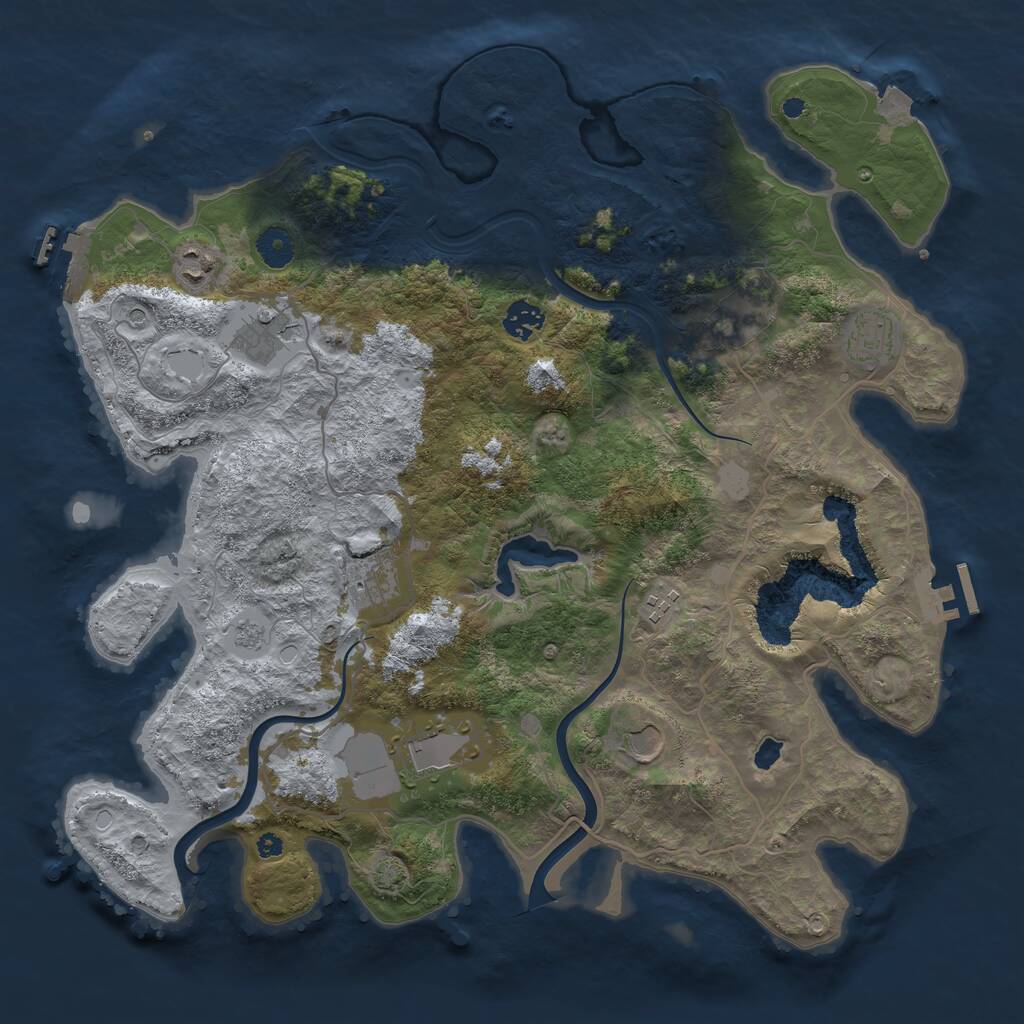 Rust Map: Procedural Map, Size: 4000, Seed: 212205, 15 Monuments