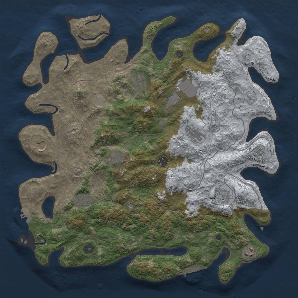 Rust Map: Procedural Map, Size: 4250, Seed: 56273, 19 Monuments