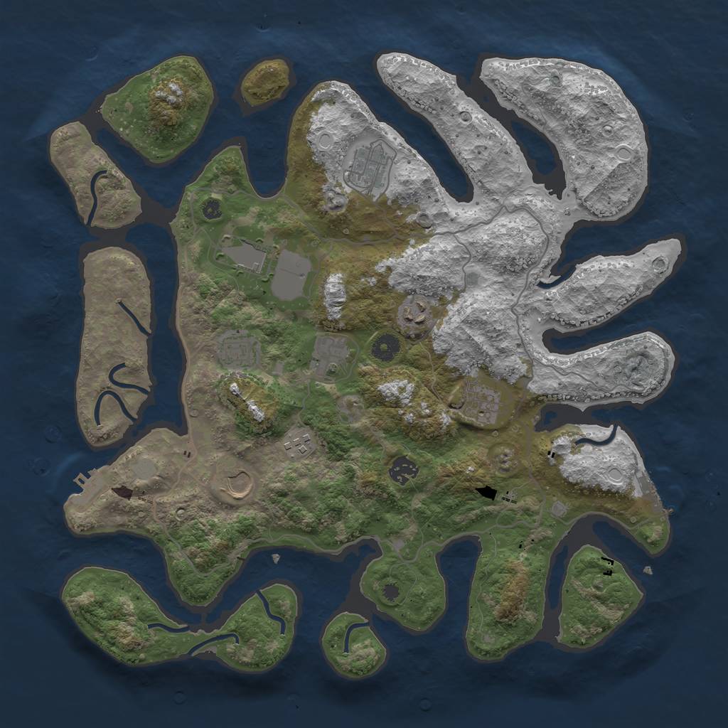 Rust Map: Procedural Map, Size: 4000, Seed: 89, 16 Monuments