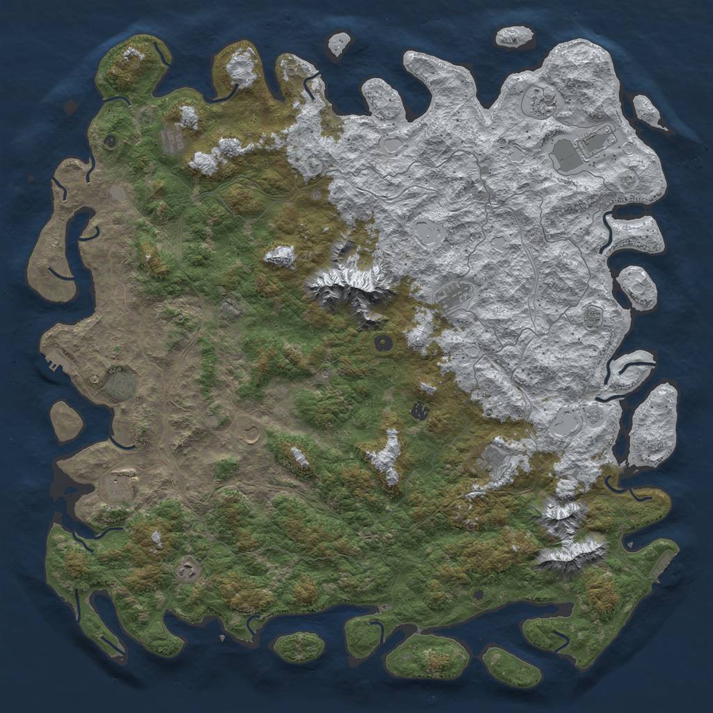 Rust Map: Procedural Map, Size: 6000, Seed: 13071996, 20 Monuments