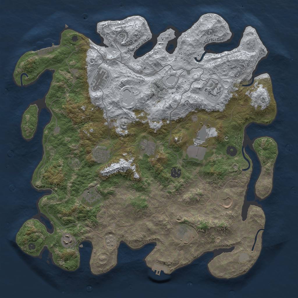 Rust Map: Procedural Map, Size: 4200, Seed: 3002, 20 Monuments