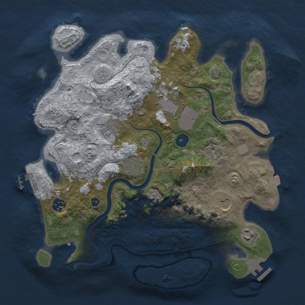 Rust Map: Procedural Map, Size: 3550, Seed: 904518, 13 Monuments