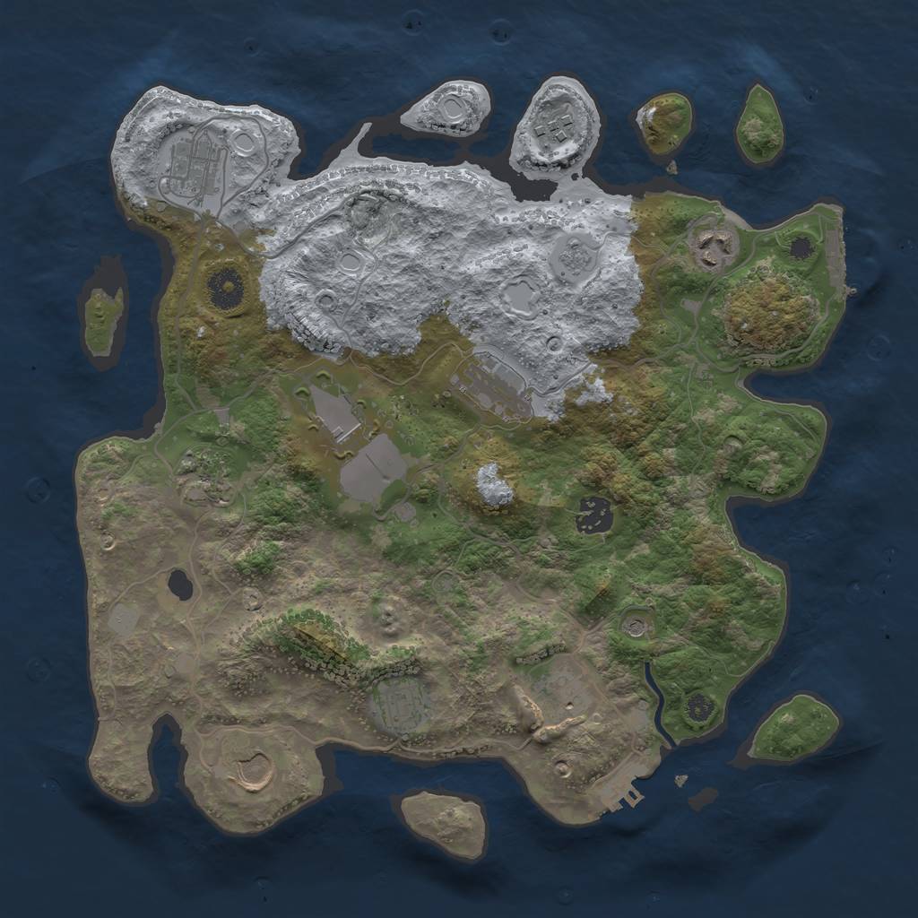 Rust Map: Procedural Map, Size: 3550, Seed: 190325, 19 Monuments
