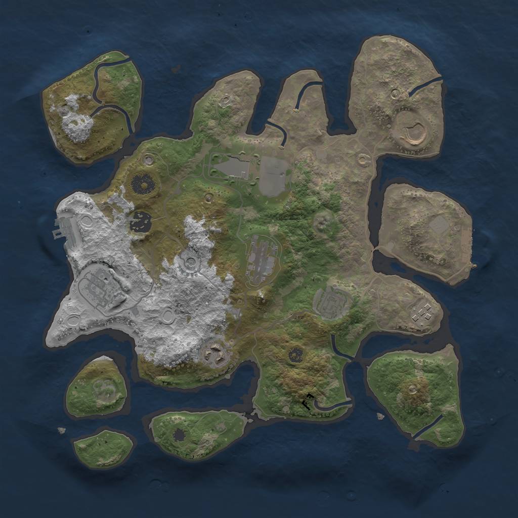 Rust Map: Procedural Map, Size: 3500, Seed: 51, 16 Monuments