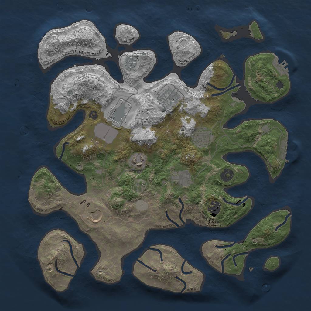 Rust Map: Procedural Map, Size: 3550, Seed: 148418, 15 Monuments