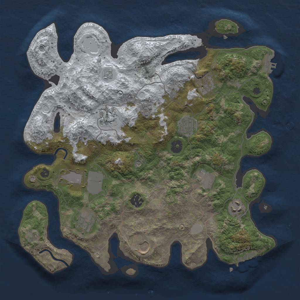 Rust Map: Procedural Map, Size: 3550, Seed: 189604, 19 Monuments