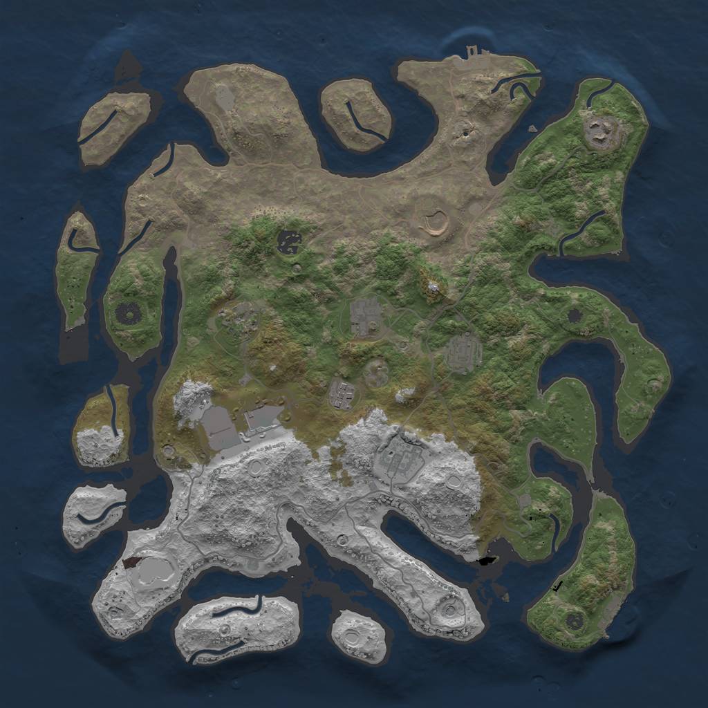 Rust Map: Procedural Map, Size: 4200, Seed: 67, 17 Monuments