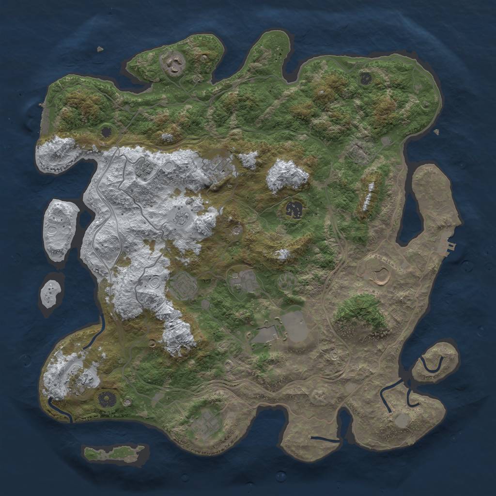 Rust Map: Procedural Map, Size: 4250, Seed: 513227864, 19 Monuments