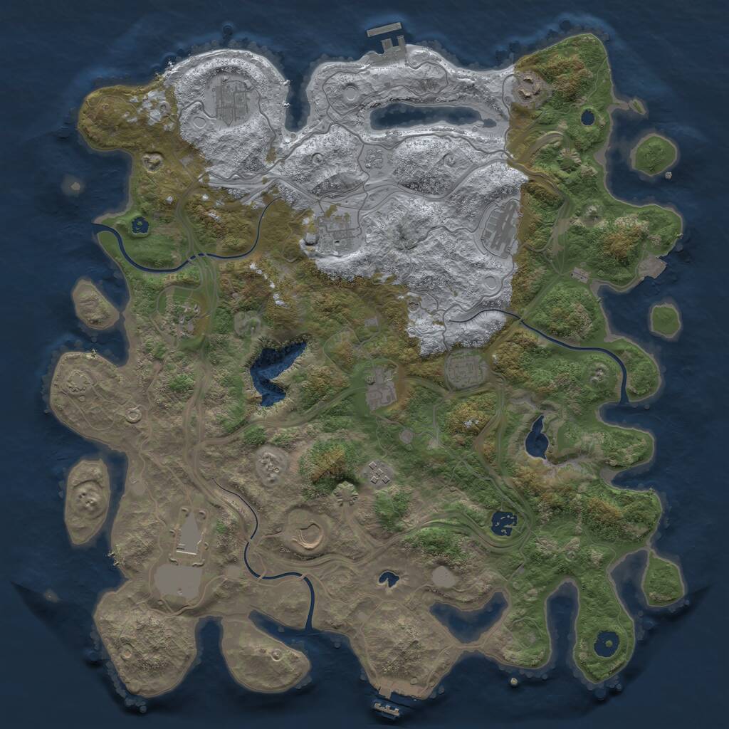 Rust Map: Procedural Map, Size: 4250, Seed: 604759136, 17 Monuments