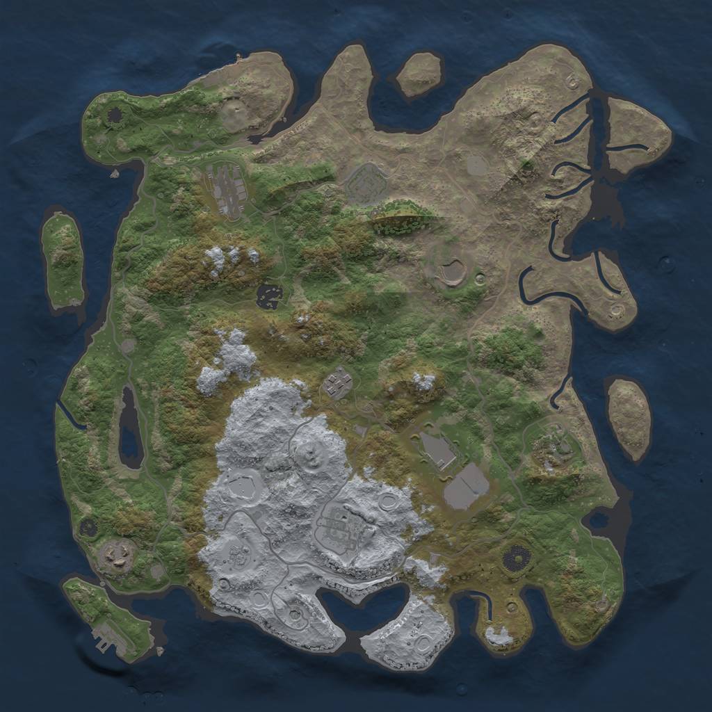 Rust Map: Procedural Map, Size: 4000, Seed: 101788, 16 Monuments