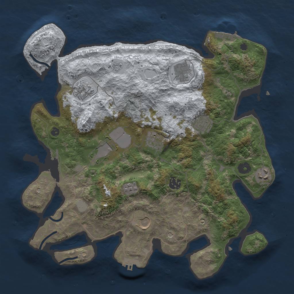 Rust Map: Procedural Map, Size: 3550, Seed: 898411, 18 Monuments