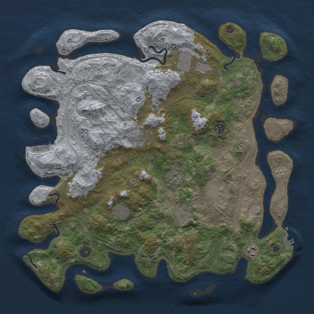 Rust Map: Procedural Map, Size: 4250, Seed: 30596, 17 Monuments