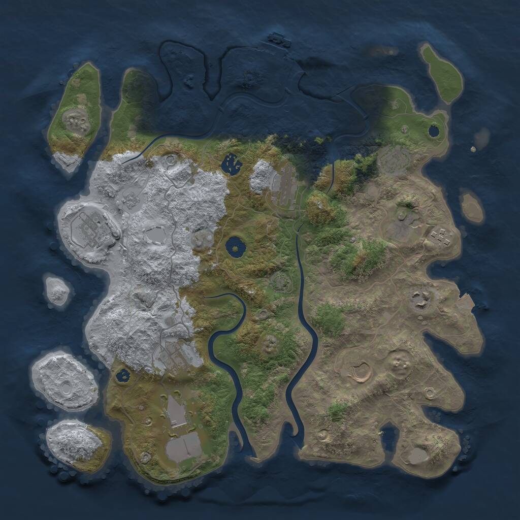 Rust Map: Procedural Map, Size: 3850, Seed: 12345, 15 Monuments