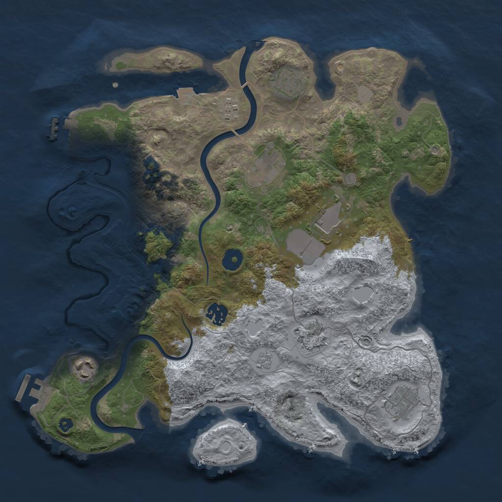 Rust Map: Procedural Map, Size: 3550, Seed: 497418, 14 Monuments