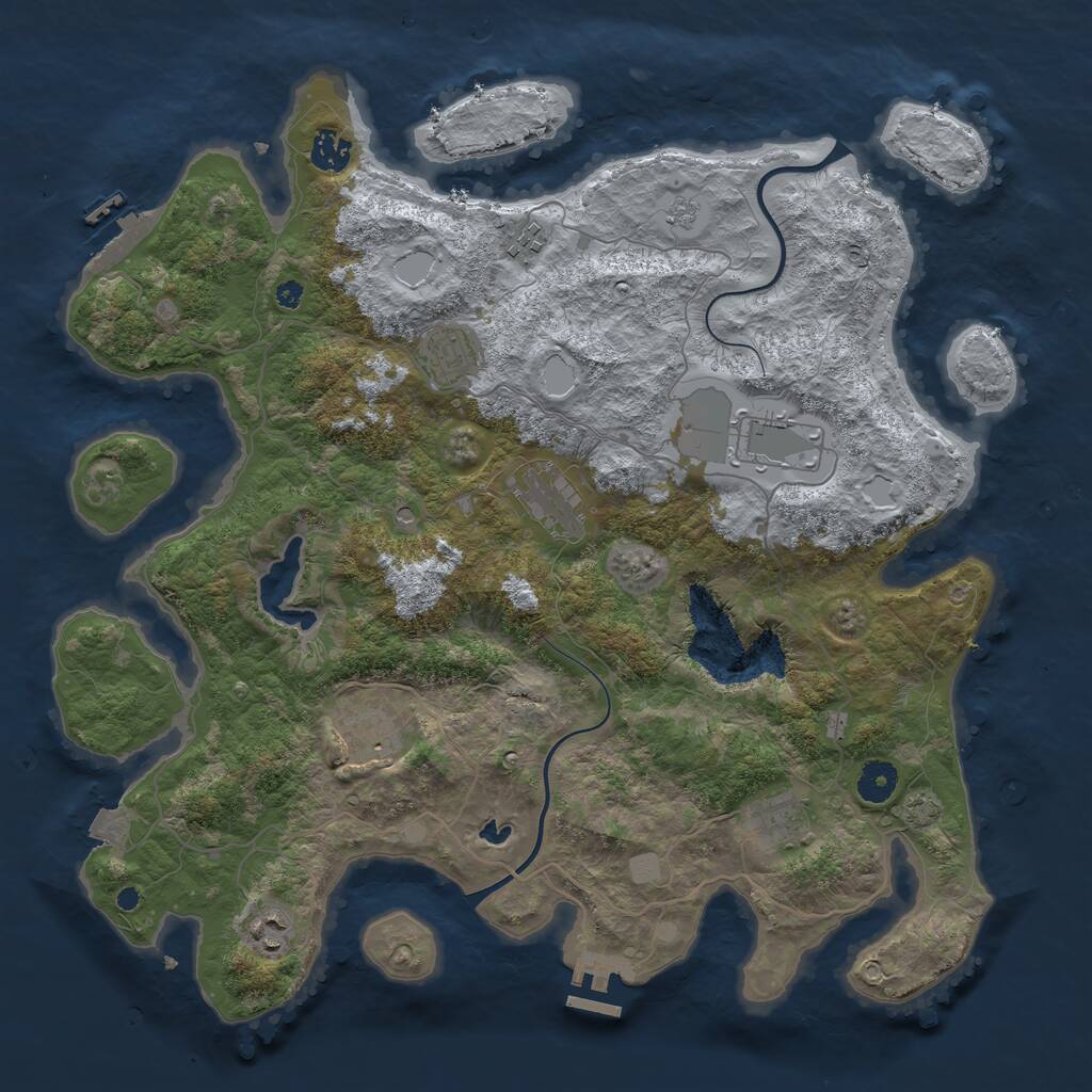 Rust Map: Procedural Map, Size: 4000, Seed: 723703, 14 Monuments