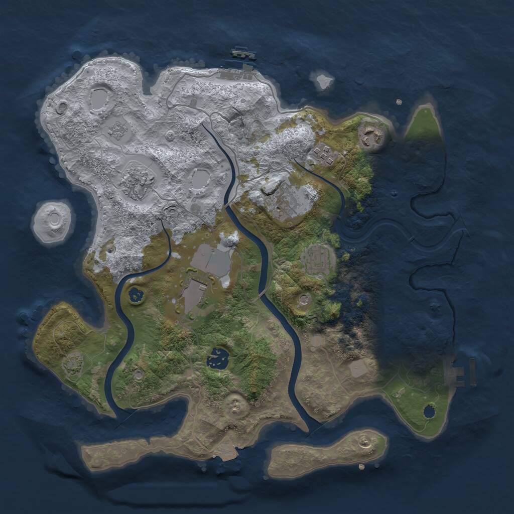 Rust Map: Procedural Map, Size: 3500, Seed: 2131241, 13 Monuments