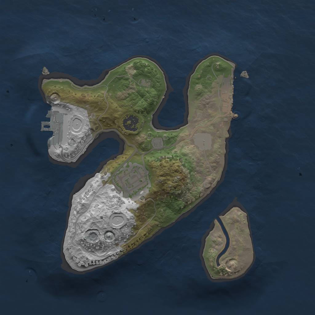 Rust Map: Procedural Map, Size: 2000, Seed: 9724326, 8 Monuments