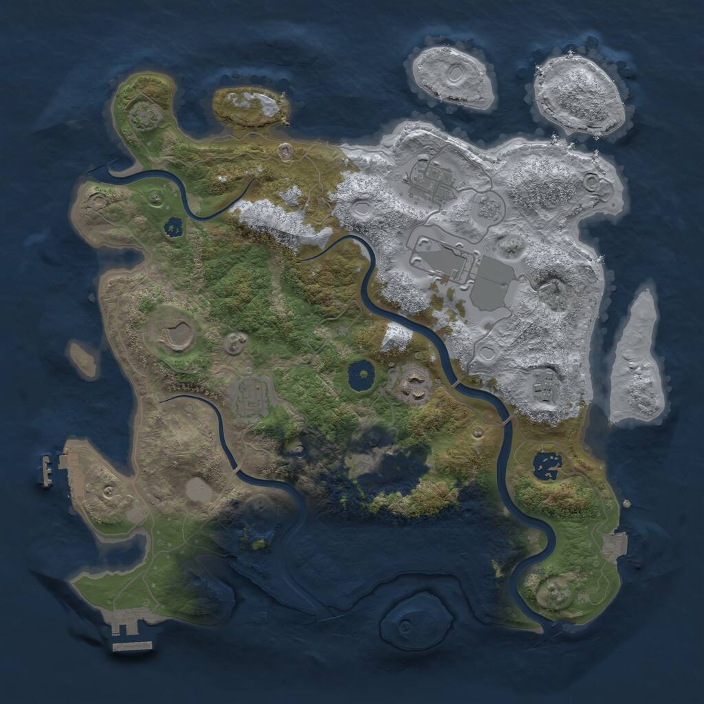 Rust Map: Procedural Map, Size: 3600, Seed: 42069, 14 Monuments