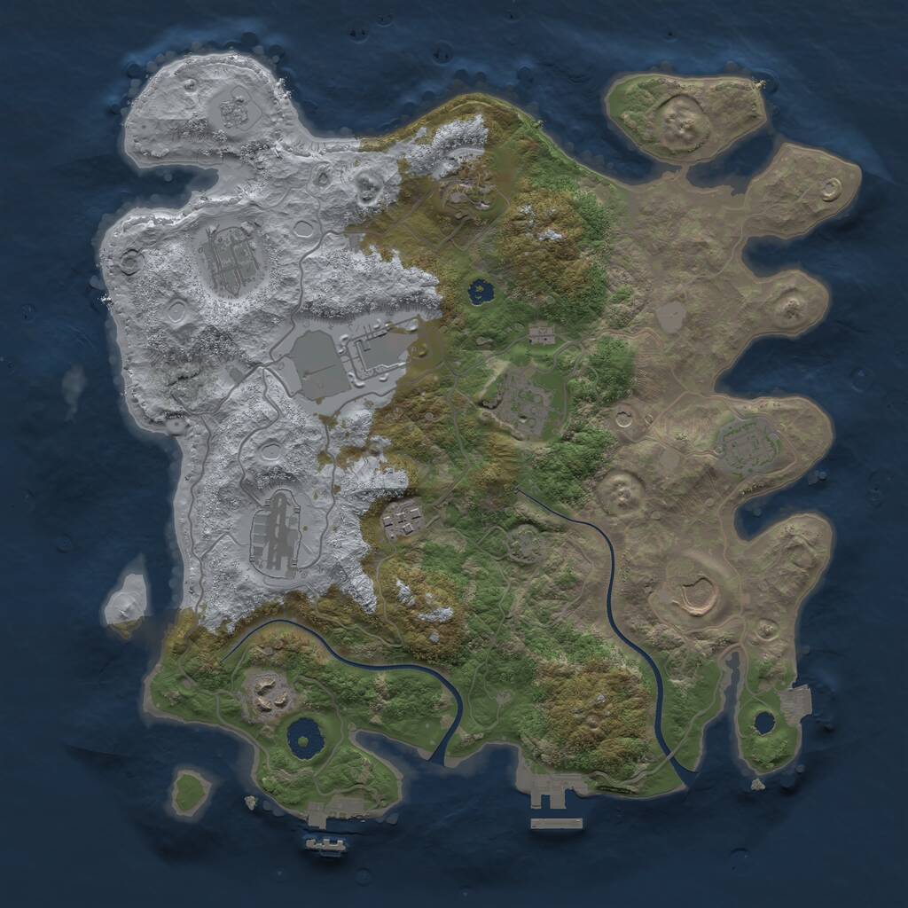 Rust Map: Procedural Map, Size: 3550, Seed: 351289, 15 Monuments