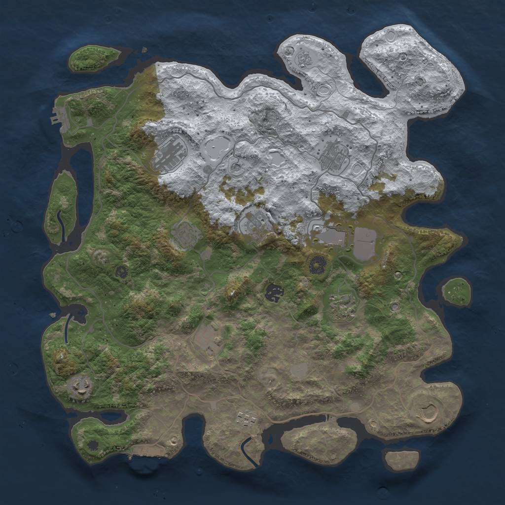 Rust Map: Procedural Map, Size: 4100, Seed: 25590, 20 Monuments
