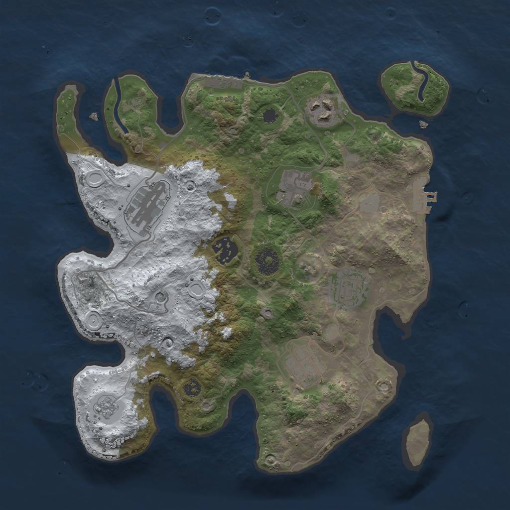 Rust Map: Procedural Map, Size: 3000, Seed: 1050848681, 15 Monuments