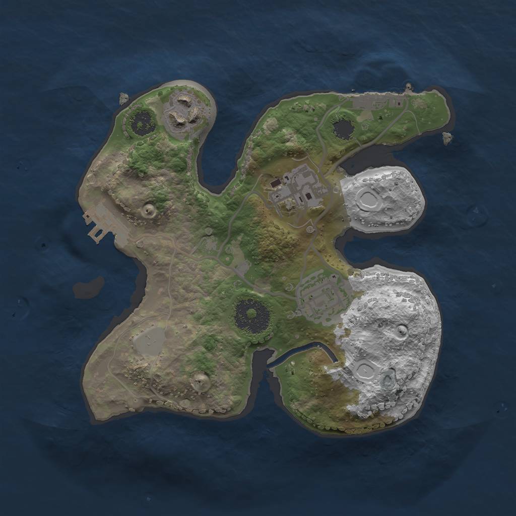 Rust Map: Procedural Map, Size: 2220, Seed: 36085, 10 Monuments