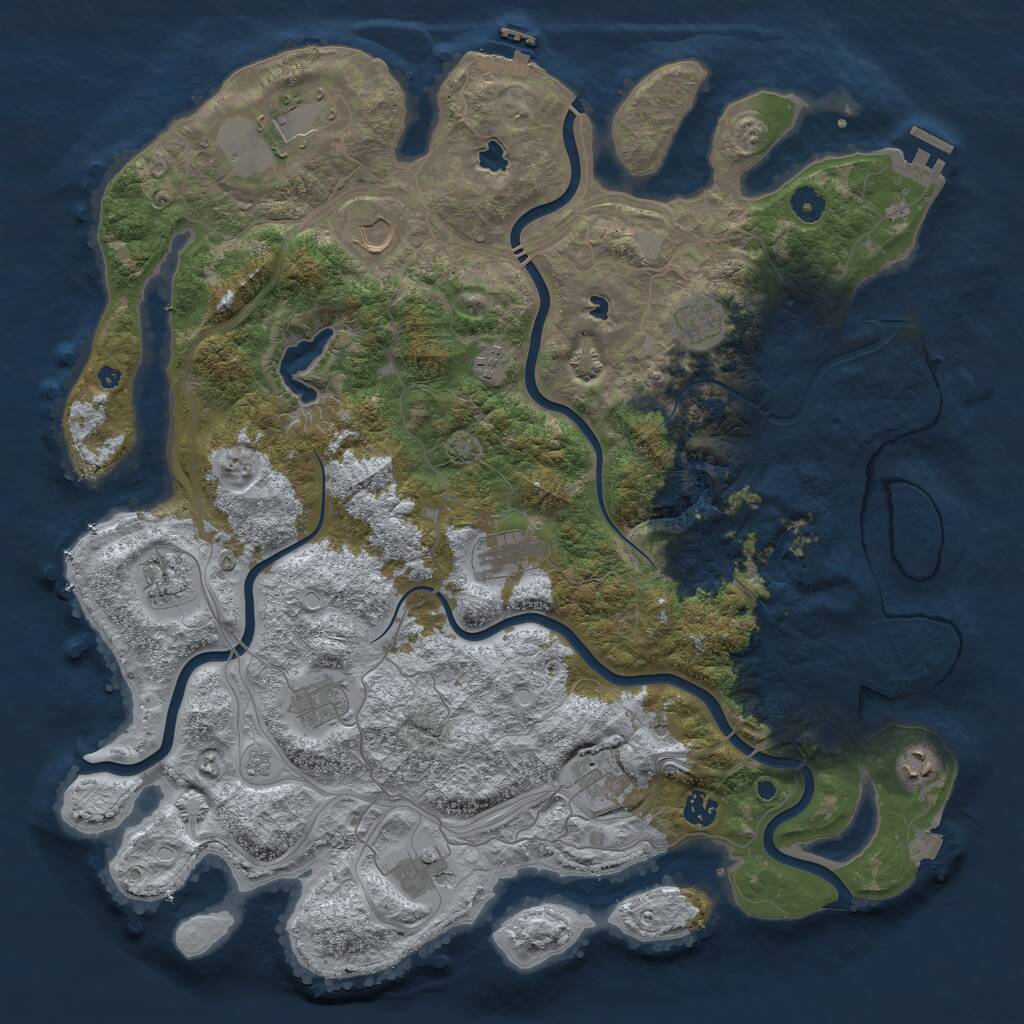 Rust Map: Procedural Map, Size: 4500, Seed: 3407952, 17 Monuments