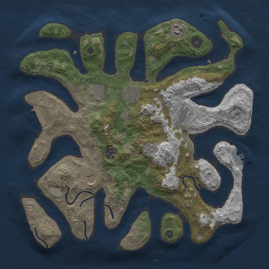 Rust Map: Procedural Map, Size: 3550, Seed: 231533, 15 Monuments