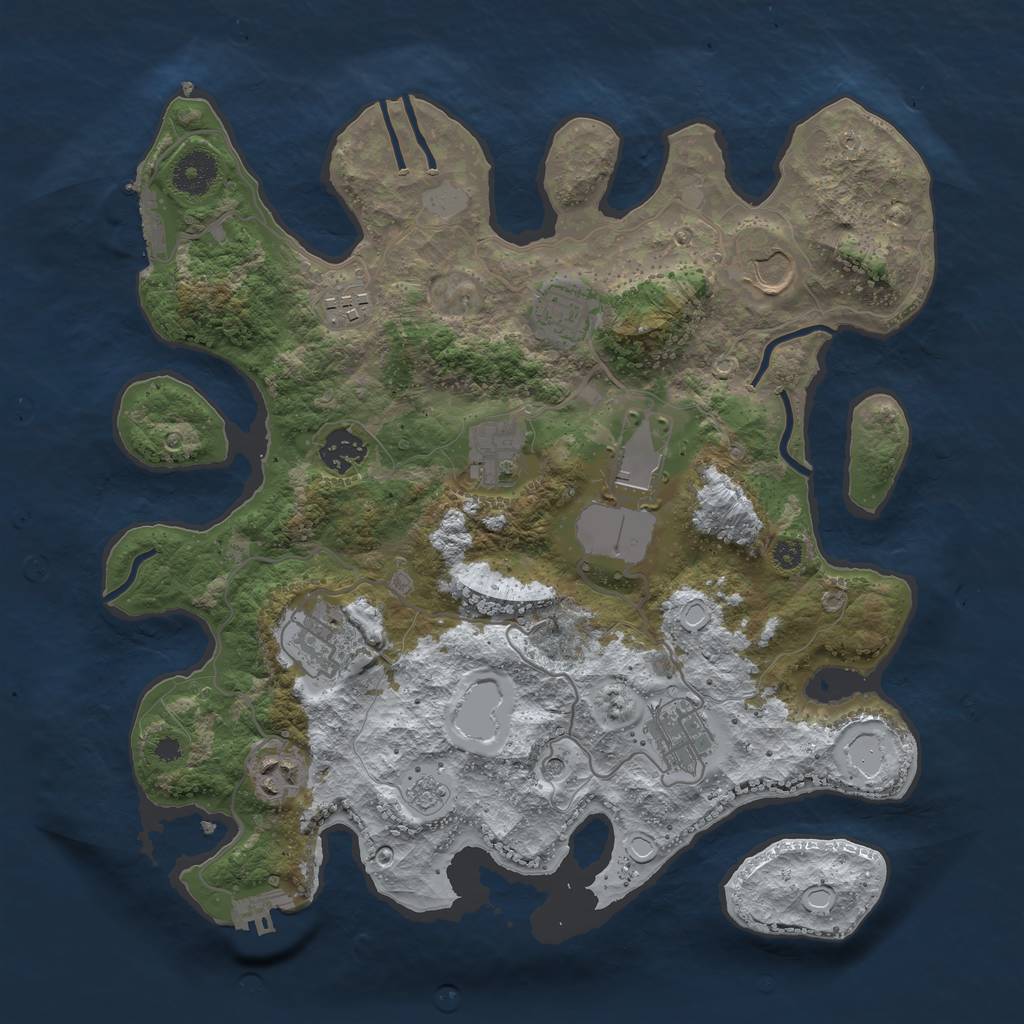 Rust Map: Procedural Map, Size: 3550, Seed: 161399, 18 Monuments