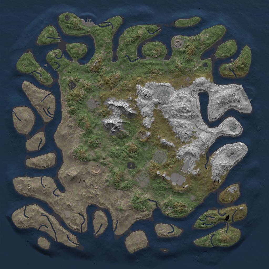 Rust Map: Procedural Map, Size: 5000, Seed: 93721187, 17 Monuments