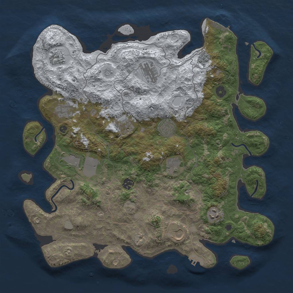 Rust Map: Procedural Map, Size: 4000, Seed: 293, 20 Monuments