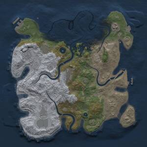 Thumbnail Rust Map: Procedural Map, Size: 3500, Seed: 95, 14 Monuments