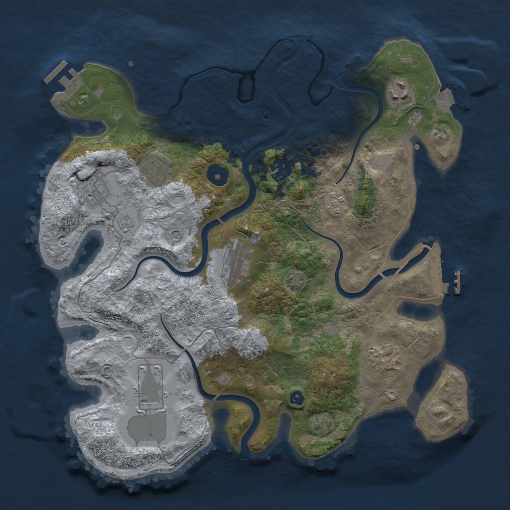 Rust Map: Procedural Map, Size: 3500, Seed: 95, 14 Monuments