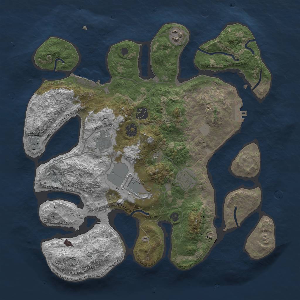 Rust Map: Procedural Map, Size: 3500, Seed: 95, 14 Monuments