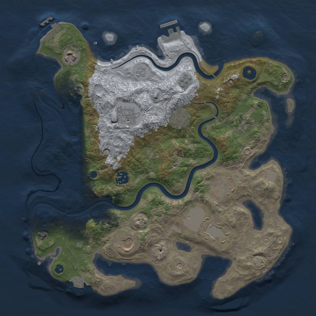 Rust Map: Procedural Map, Size: 3550, Seed: 759441, 15 Monuments