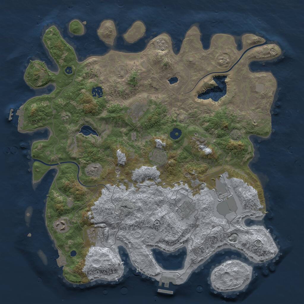 Rust Map: Procedural Map, Size: 4000, Seed: 825328, 15 Monuments