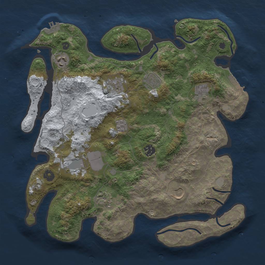 Rust Map: Procedural Map, Size: 3550, Seed: 237387, 18 Monuments