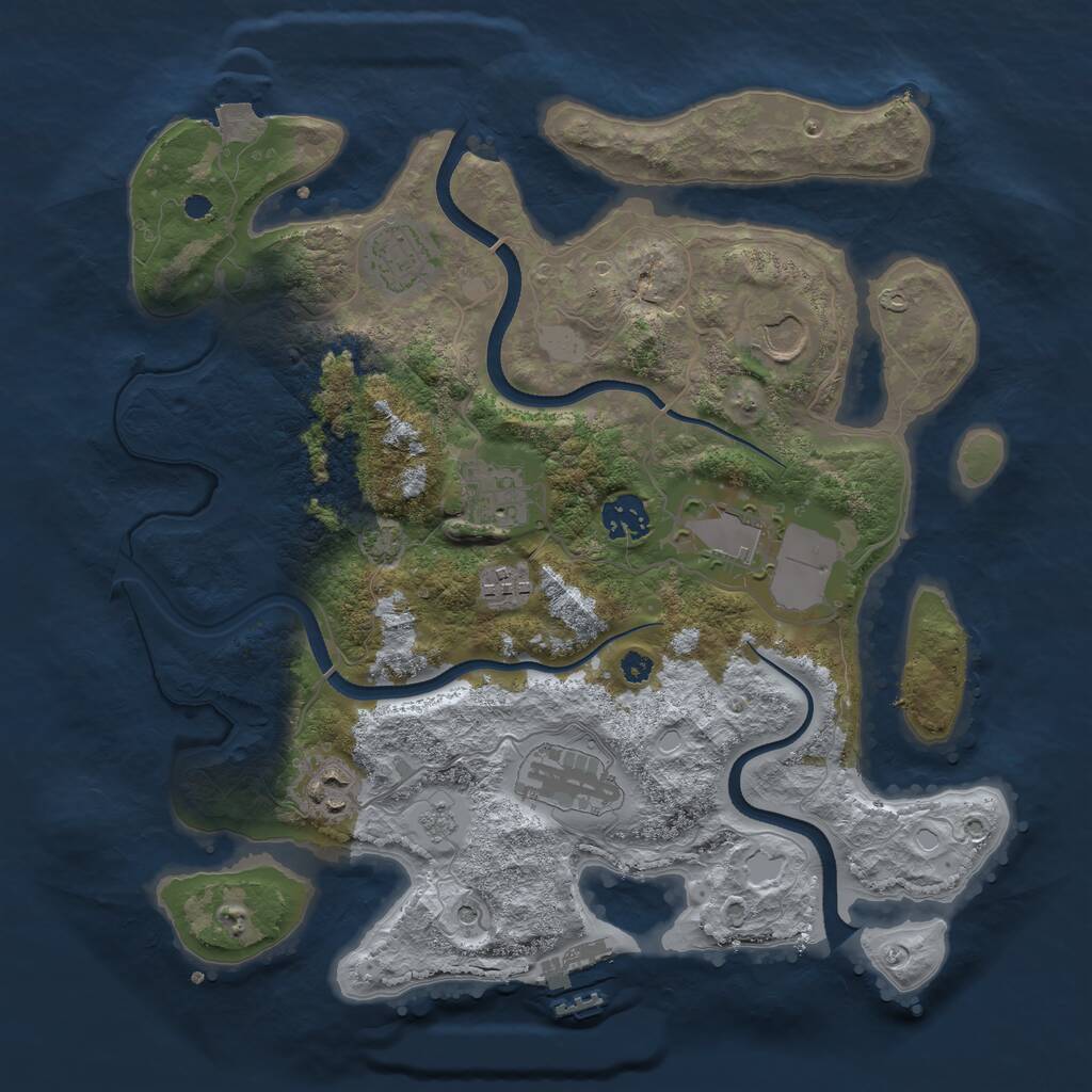 Rust Map: Procedural Map, Size: 3500, Seed: 20211230, 13 Monuments