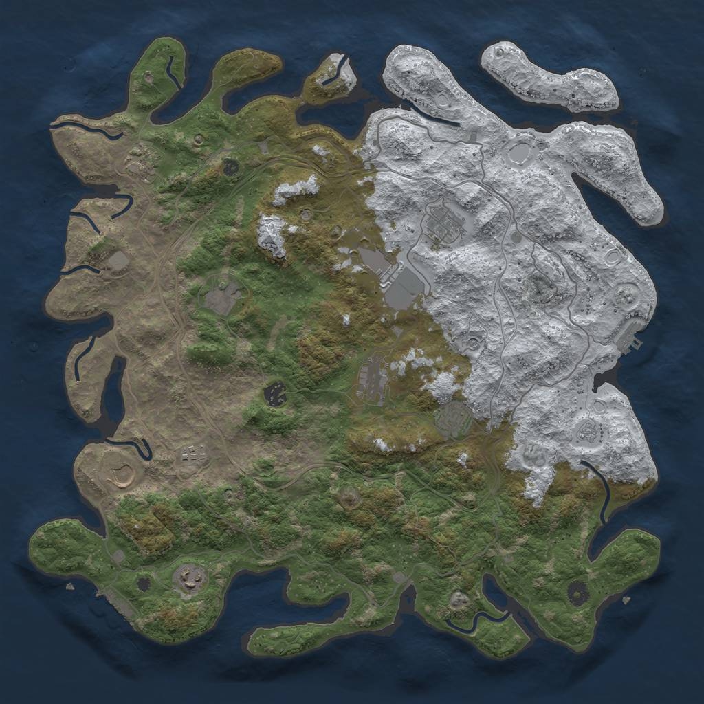 Rust Map: Procedural Map, Size: 4500, Seed: 674, 19 Monuments
