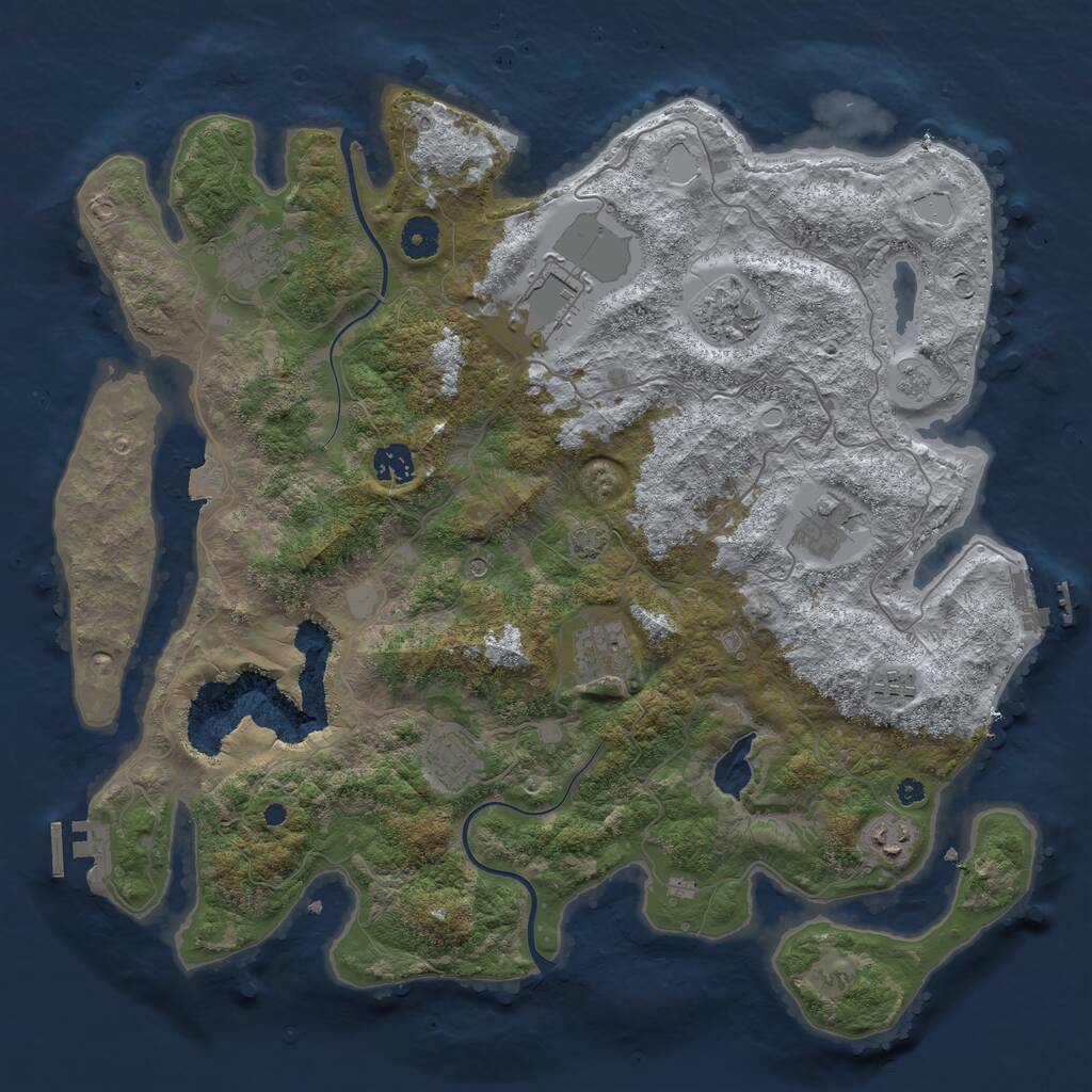 Rust Map: Procedural Map, Size: 4000, Seed: 844, 15 Monuments